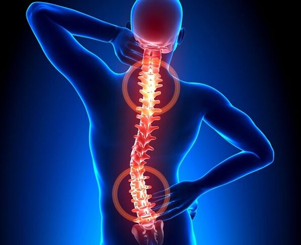 spine pain with osteochondrosis