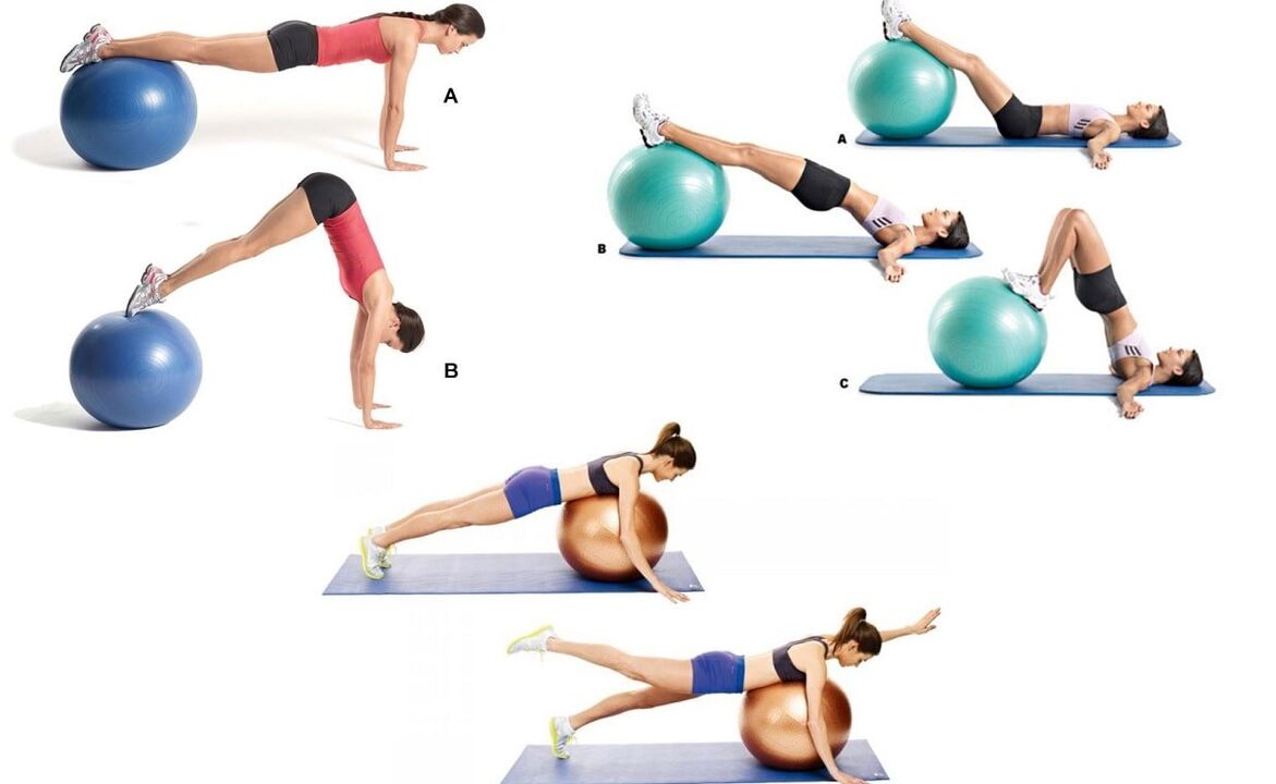 Effective exercises for the prevention of vertebral osteochondrosis on a fitball